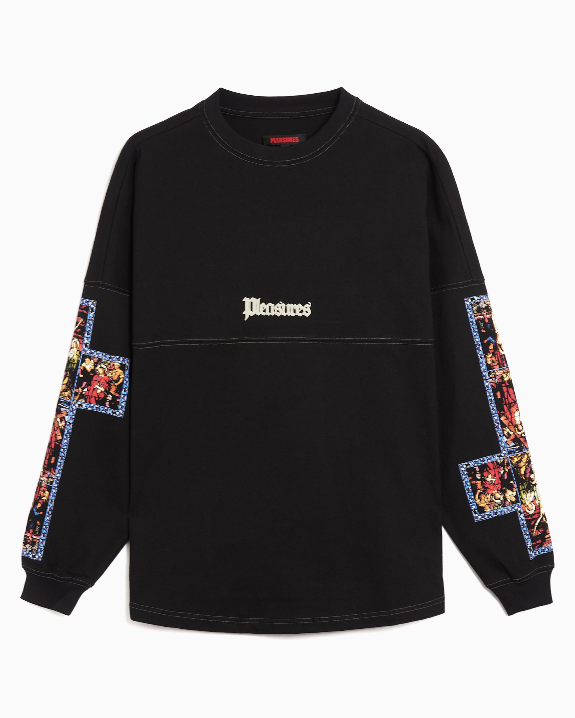 T-Shirts Pleasures Blasphemy Graphic Long-Sleeved Relaxed Men's T-Shirt - P26SP022-BLACK