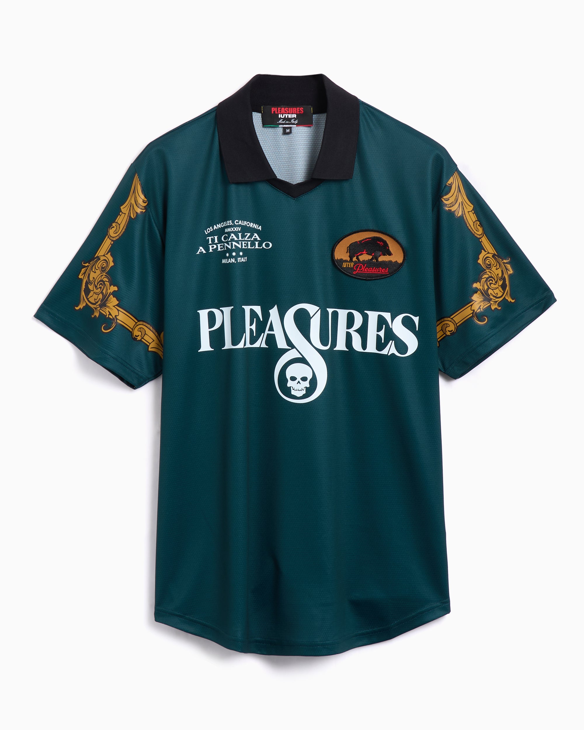 T-Shirts Pleasures Carlo Soccer Men's Jersey Relaxed Men's T-Shirt - P24IU009-GREEN