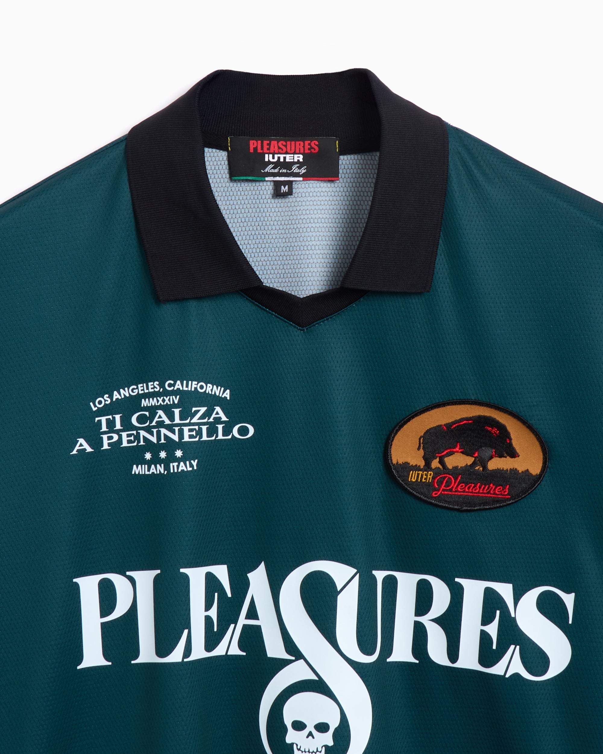 T-Shirts Pleasures Carlo Soccer Men's Jersey Relaxed Men's T-Shirt - P24IU009-GREEN