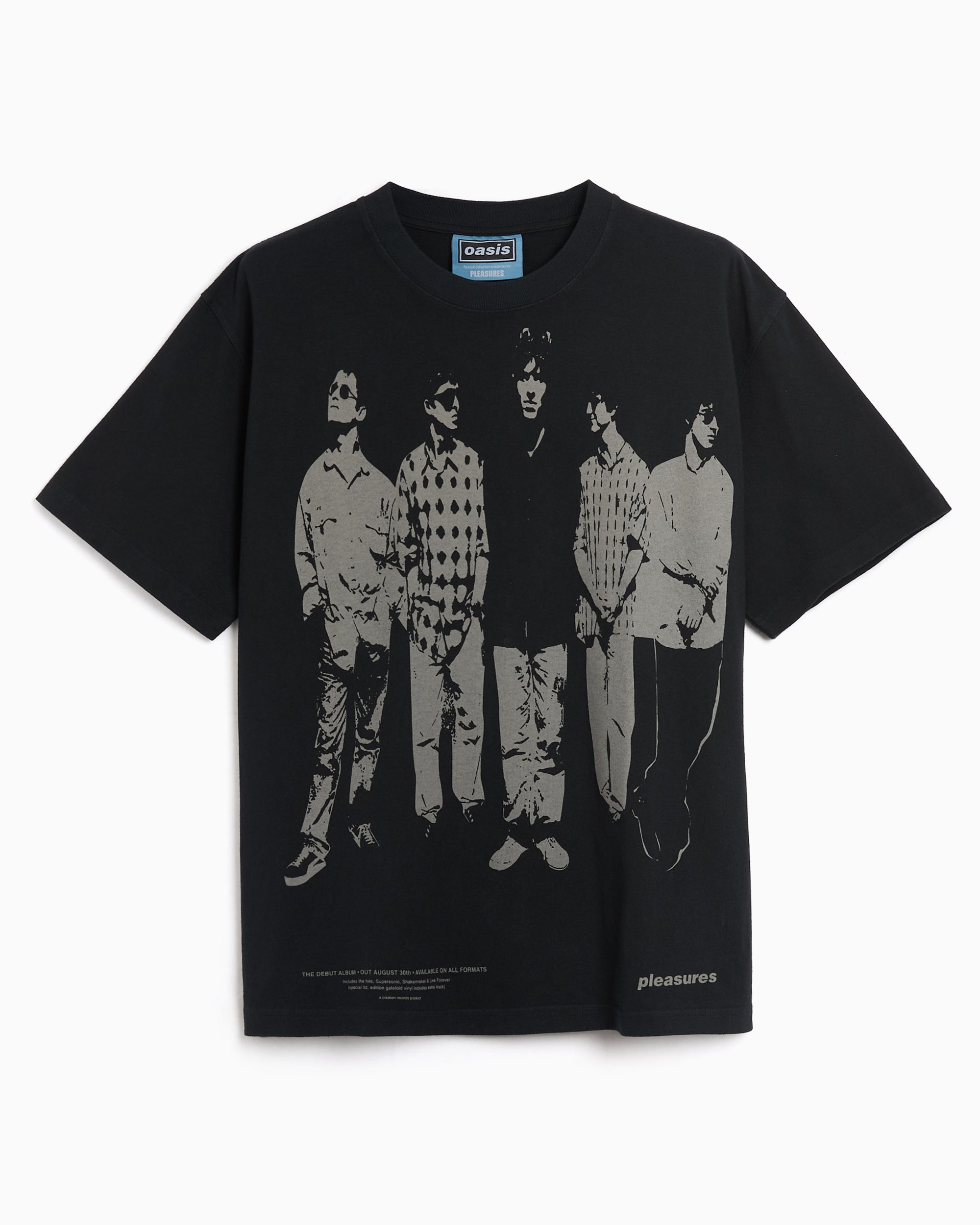 T-Shirts Pleasures x Oasis Definitely Graphic Relaxed Men's T-Shirt - P26OA002-FADEDBLACK